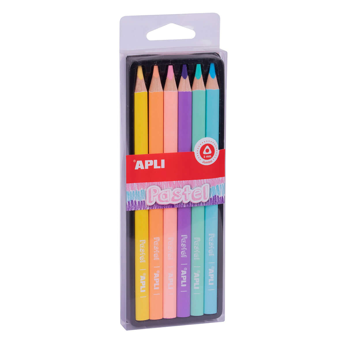 Set 6 creioane colorate Apli Jumbo Pastel Set 6 creioane colorate Apli Jumbo Pastel